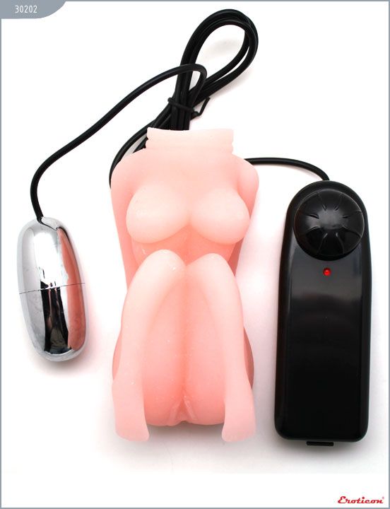 Мастурбатор из ультраскин в форме женского торса с вибрацией